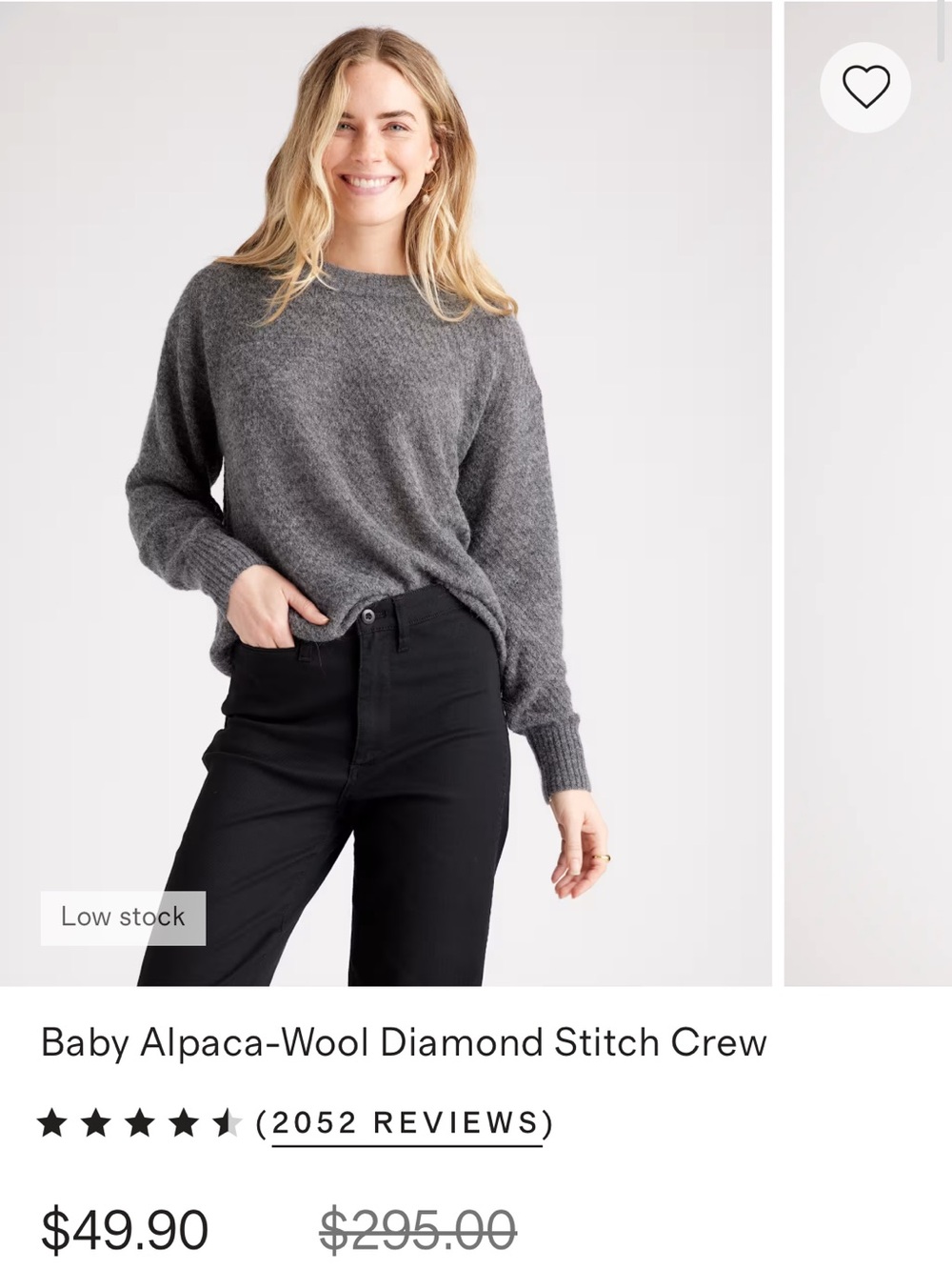 Quince Baby Alpaca-Wool Diamond Stitch Crew